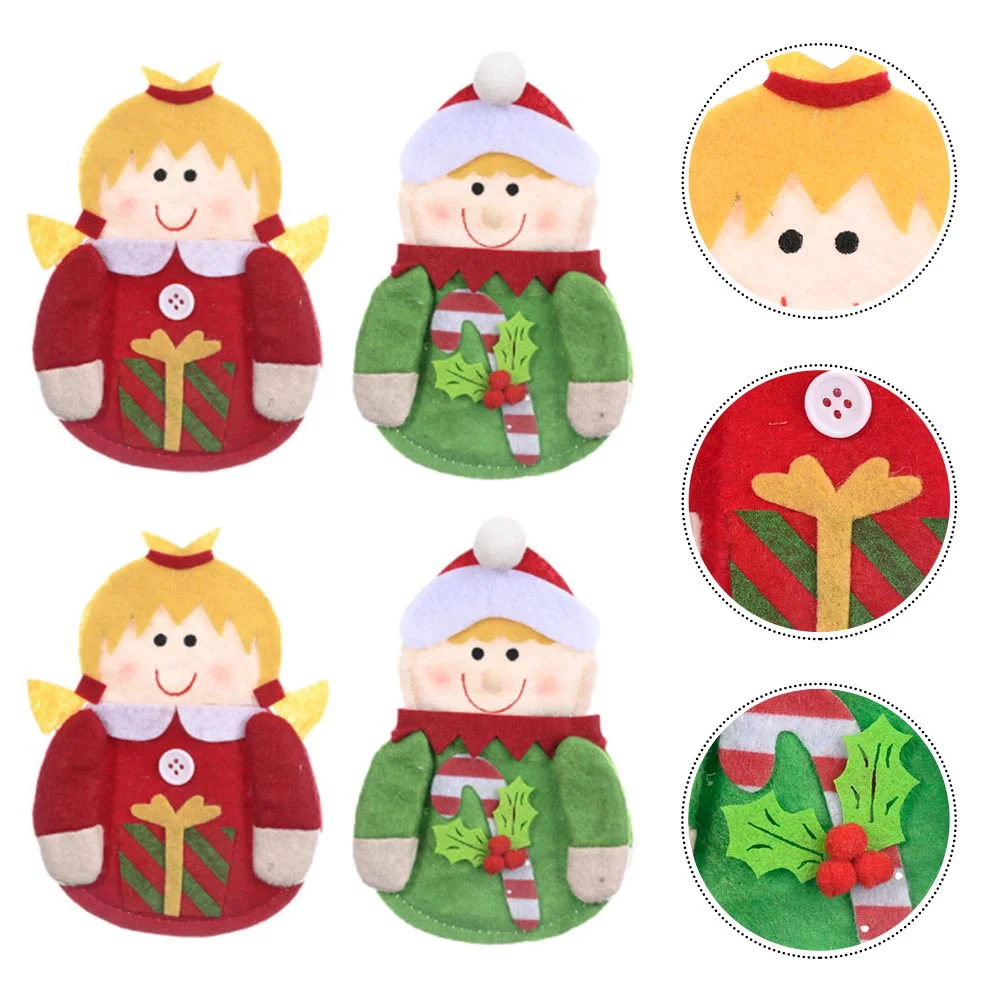 

Christmas Holder Silverware Cutlery Suit Holiday Pocket Xmas Bag Tableware Holders Fork Flatwareelf Spoon Utensil