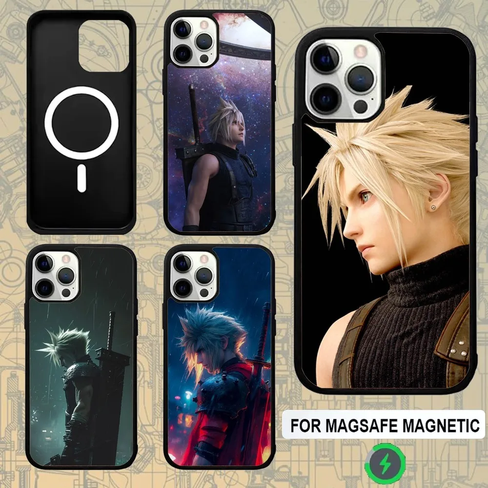 Чехол для телефона Final Fantasy VII Cloud IPhone 16 15 Pro Max чехол 14 Plus 13 12 11 Magesafe с магнитной