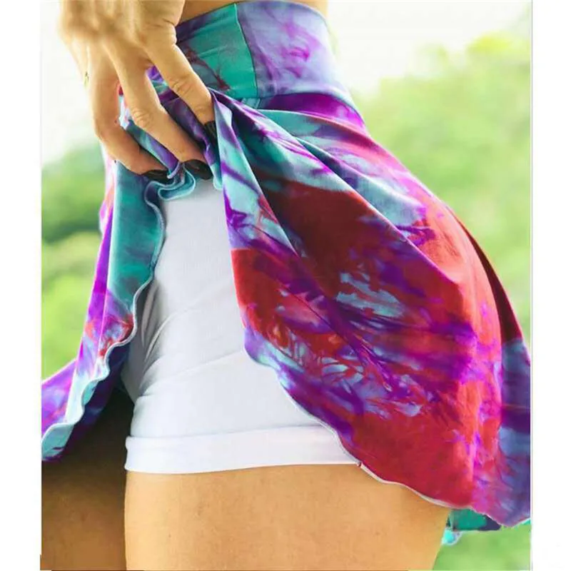 

Women's Printed Running Fitness Fake Two Piece Trouser Skirt Shorts Short Sport Deportivo Mujer Шорты Женские New 2022