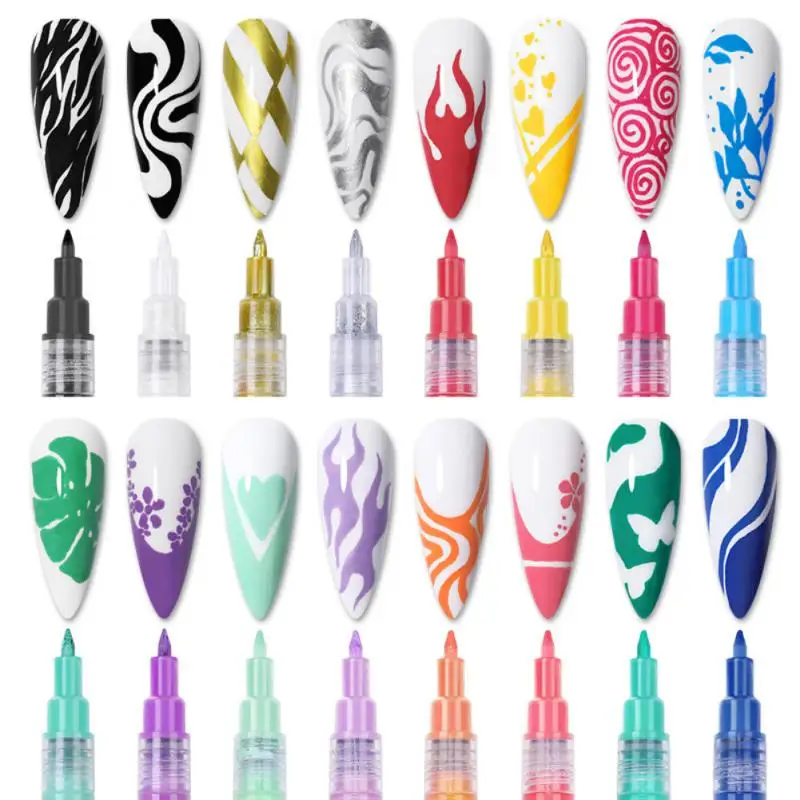Ручка граффити для дизайна ногтей цветной Быстросохнущий Гель-лак без лампы
