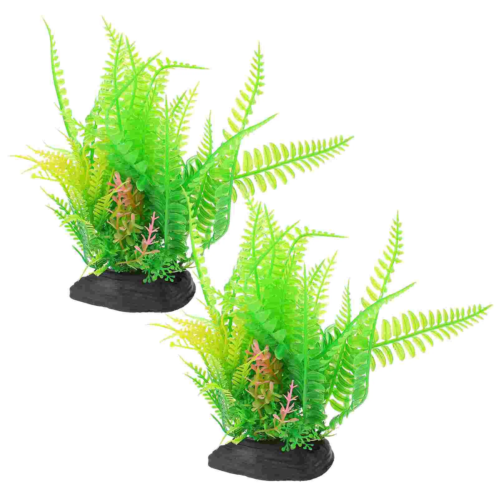 

2 Pcs Bathroom Decorations Artificial Plant For Fish Tank Water Plants Accessories Aquatic Aquarium