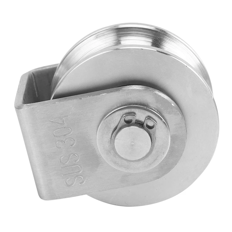 

3X 2 Inch Roller Wheel Bearings U Groove Pulley Wheels Detachable Heavy Duty Grooved Wheel