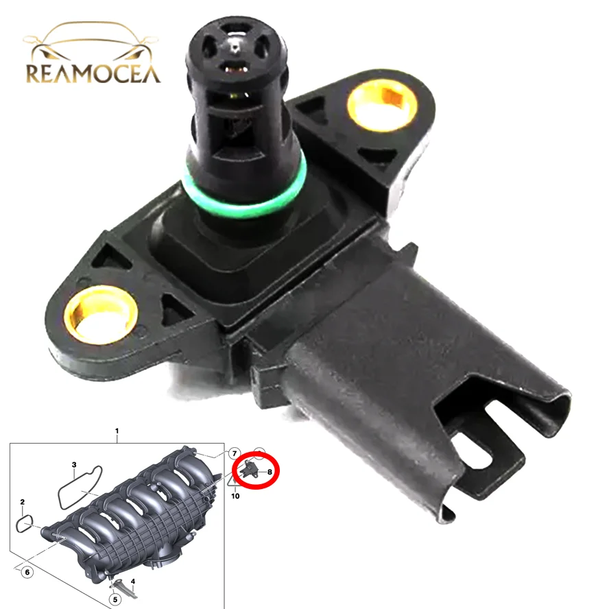 

Reamocea 13627585493 For BMW E82 F10 F02 F03 F04 F25 F71 E89 Intake Air Manifold Boost Pressure MAP Sensor 5WK96875Z 5WK96805Z