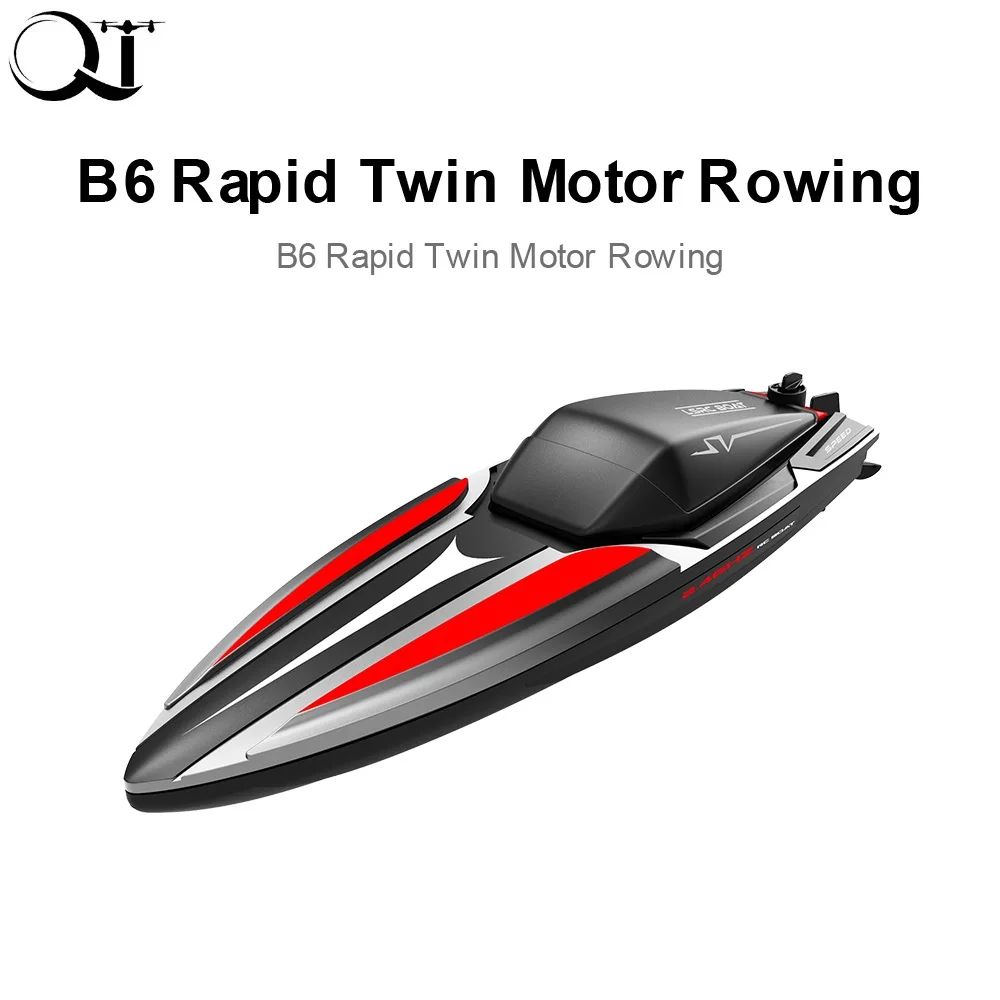 

QJ 2022 New LSRC-B6 RC Boat 2.4 Ghz RC Speedboat Kids Toys High Speed Racing Boat Rechargeable RC Boat Gift for Boys