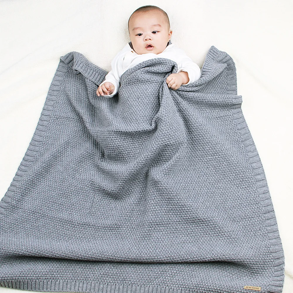 Baby Blanket Super Soft Knit Toddlers Bed Crib Strol Crochet Safe Cellular Blanket Newborn Boys Girls Receiving Swaddling Wrap