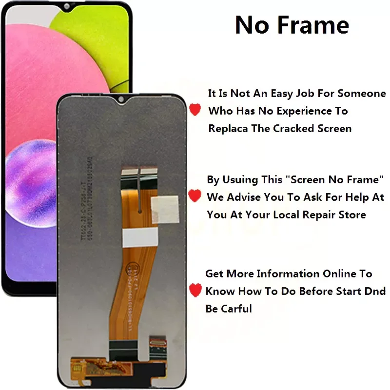 

Original For Samsung Galaxy A03s LCD A037F,A037M,A037FD,A03 S display with Frame Touch Screen Digitizer For Samsung A03s Display