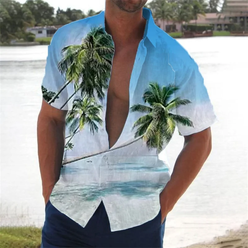 

2023 Summer New Men's Trendy Short-sleeved Shirt Beach Wind Refreshing Breathable Fashion And Comfortable Men's Top Shirt
