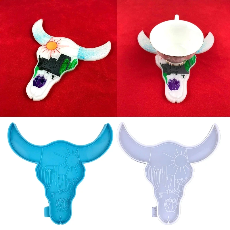 

Animal Head Silicone Mold Wall Pendant Decor Resin Casting Mold Bull Head Coaster Epoxy Casting Mold Home Decor Tool