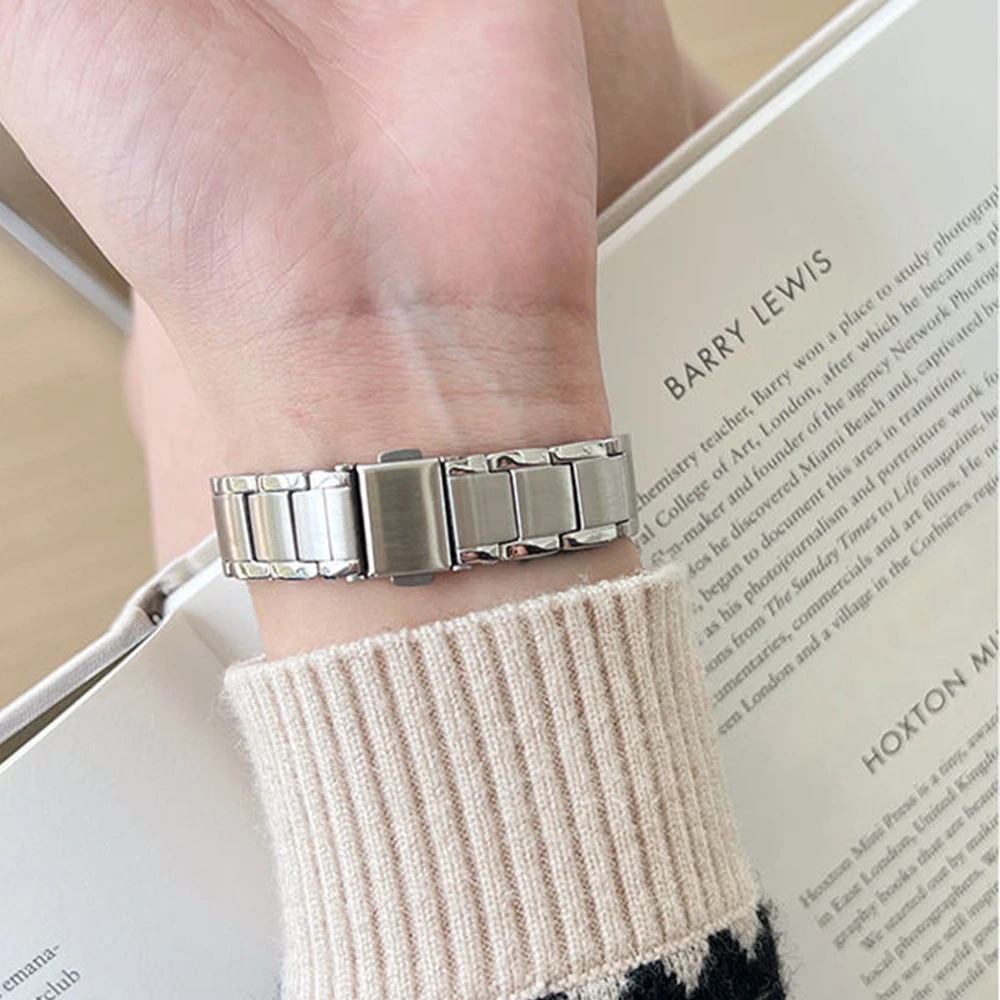 Slim Wristband for Apple Watch Band 8 7 6 5 4 Se 41mm 45mm 40mm 44mm Women Steel Strap for IWatch Ultra 49mm 38mm 42mm Bracelet