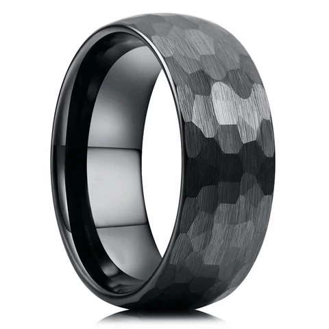 Модные многогранные титановые кольца в виде молотка для мужчин и женщин черные матовые парные кольца из нержавеющей стали обручальные ювелирные изделия для свадьбы