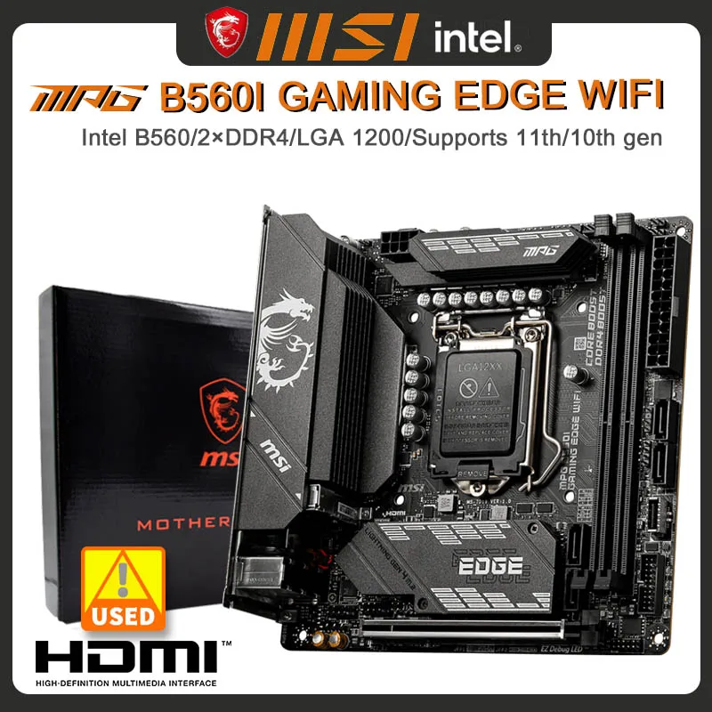 

B560 Motherboard MPG B560I GAMING EDGE WIFI LGA 1200 Motherboard DDR4 64GB PCI-E 4.0 USB3.2 HDMI Mini-ITX