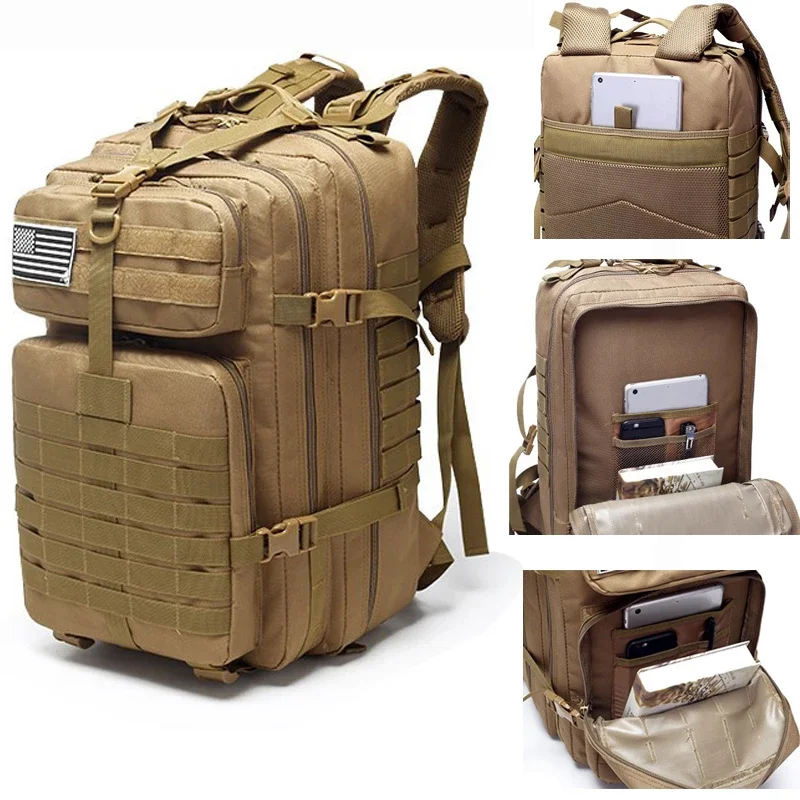 

50L1000D Nylon Military Backpack Molle Army Bug Out Bag Waterproof Camping Hiking Fishing Hunting Rucksack Men Tactical Backpack
