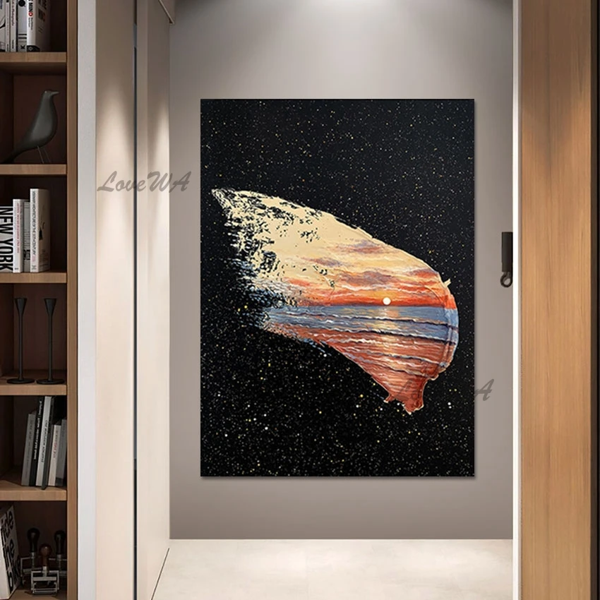 Высокое качество закат красивый пейзаж настенная живопись без рамы 3d морская