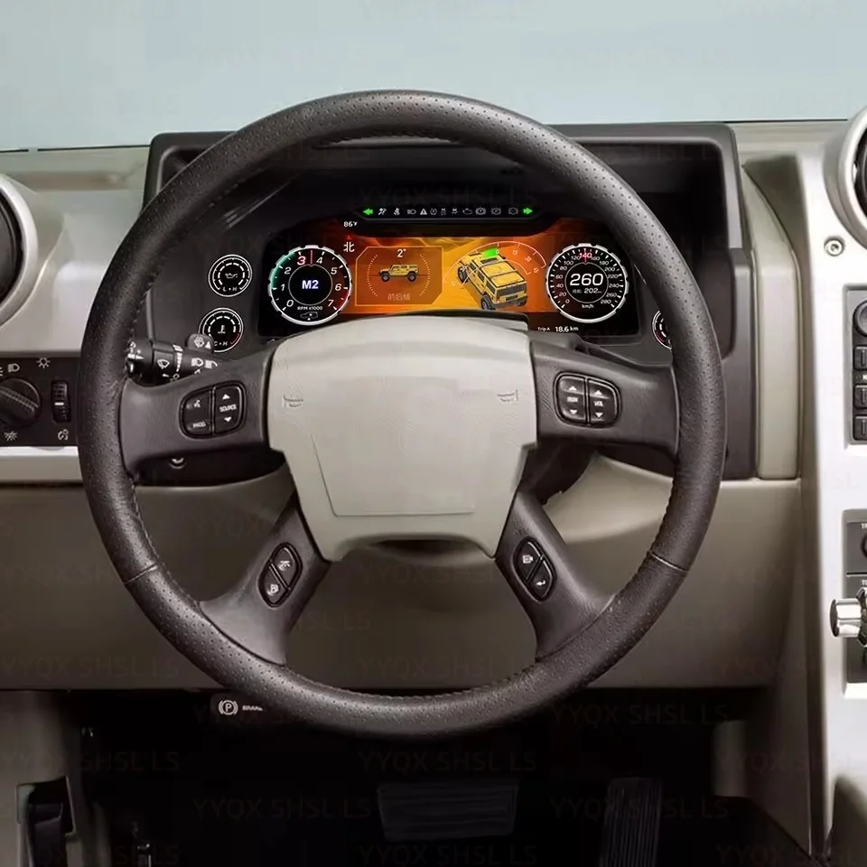Фото Для Hummer H2 2003-2009 автомобильный цифровой кластер приборная панель авто виртуальный CockPit инструмент QLCD спидометр одометр экран головное устройство №5