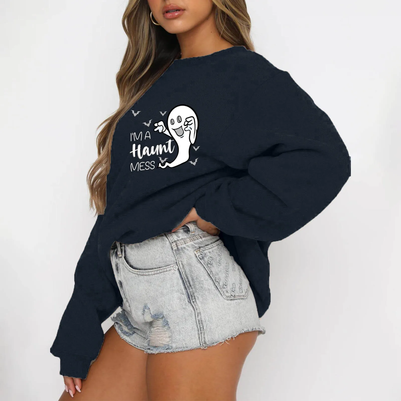 

Women's Round Neck Fleece Pullover Sweater For Autumn/Winter for ladies Autumn