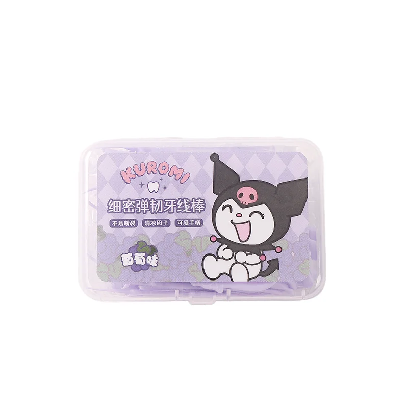 Фото Коробка для хранения Sanrio Kuromi, тонкая, эластичная, устойчивая, фруктовая нить, выбор в штучной упаковке, милый портативный выбор, один зуб, милая собака Yugui, милая, хит продаж №3