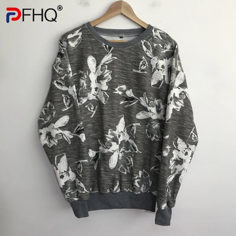 

PFHQ Autumn Ink Printing China-Chic Men's Wear Simple Pullovers Tide Avant-garde Personality Loose Abstraction Sweater 21Z1561