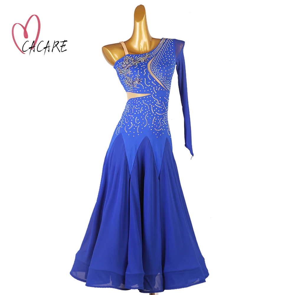 CACARE платья для конкурса бальных танцев Waltz, стандартные танцевальные платья, элегантные индивидуальные D1331 с большим подолом