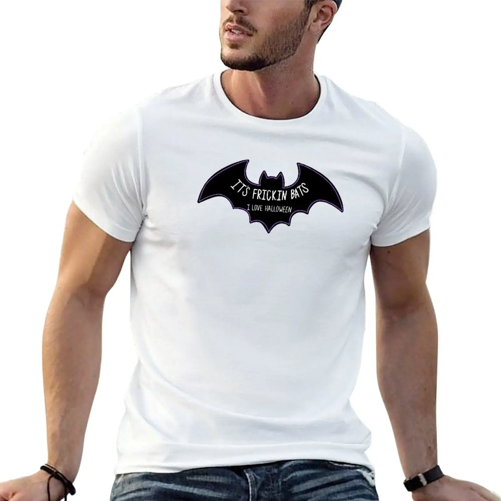 Фото Футболка It's frickin bats, хлопковая футболка, 100% хлопок, с графическим принтом, для мужчин, мужские футболки с графическим принтом, футболка №1