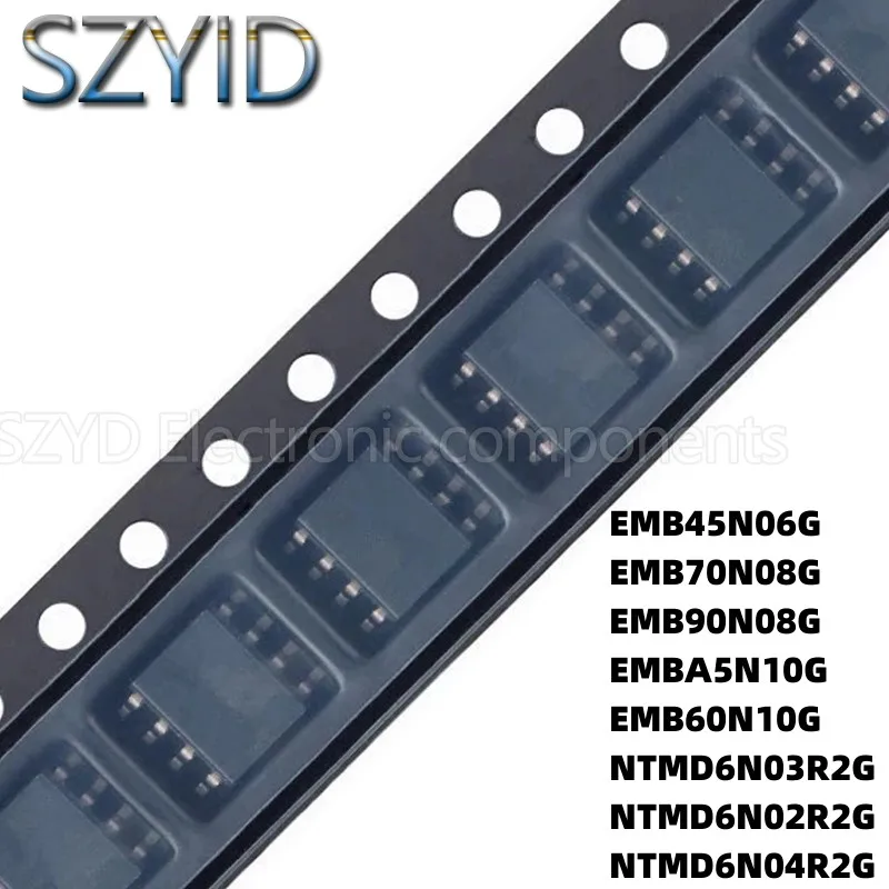 

100PCS SOP8 EMB45N06G EMB70N08G EMB90N08G EMBA5N10G EMB60N10G NTMD6N03R2G NTMD6N02R2G NTMD6N04R2G