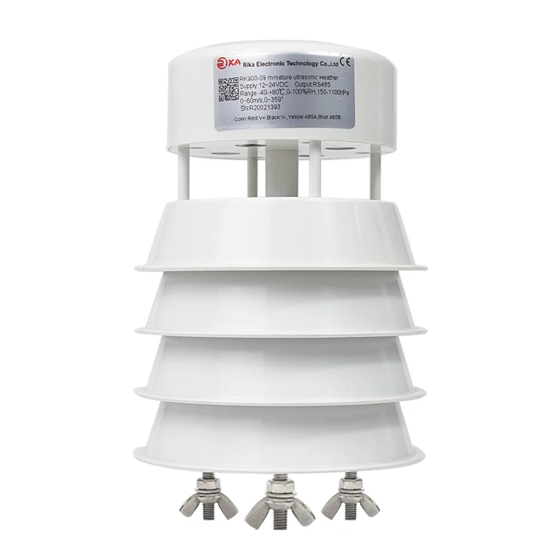 RIKA RK900-09 Factory дешевая небольшая беспроводная ультразвуковая Автоматическая Метеостанция RS485 5 в 1 с ветром/фотоосвещением