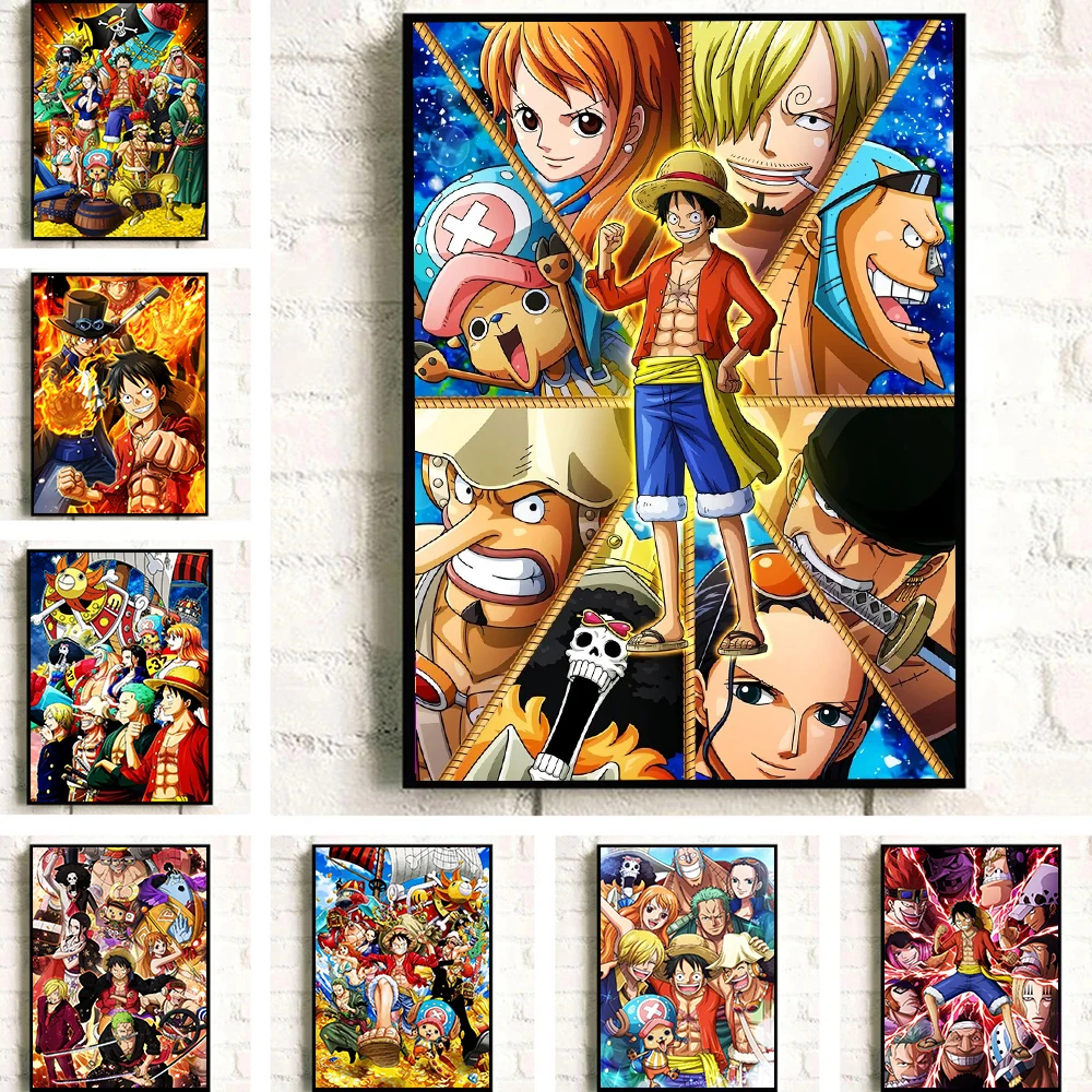 

Japanese Classic Anime One Piece Posters Animatd Characters Wall Art Canvas Painting Kids Room Wall Decoration Pictures Gifts