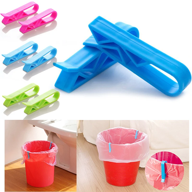 

Home Garbage Can Waste Bin Trash Bag Fixed Clip Lock Holder Clips Creative Slip-Proof Plastic Garbage Bag Sealing Clip 2PCS
