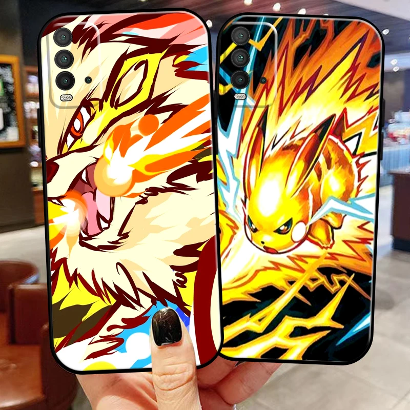 

Pokemon Pikachu For Xiaomi Redmi 9T Phone Case Back Carcasa Soft Liquid Silicon Funda Coque Black Silicone Cover