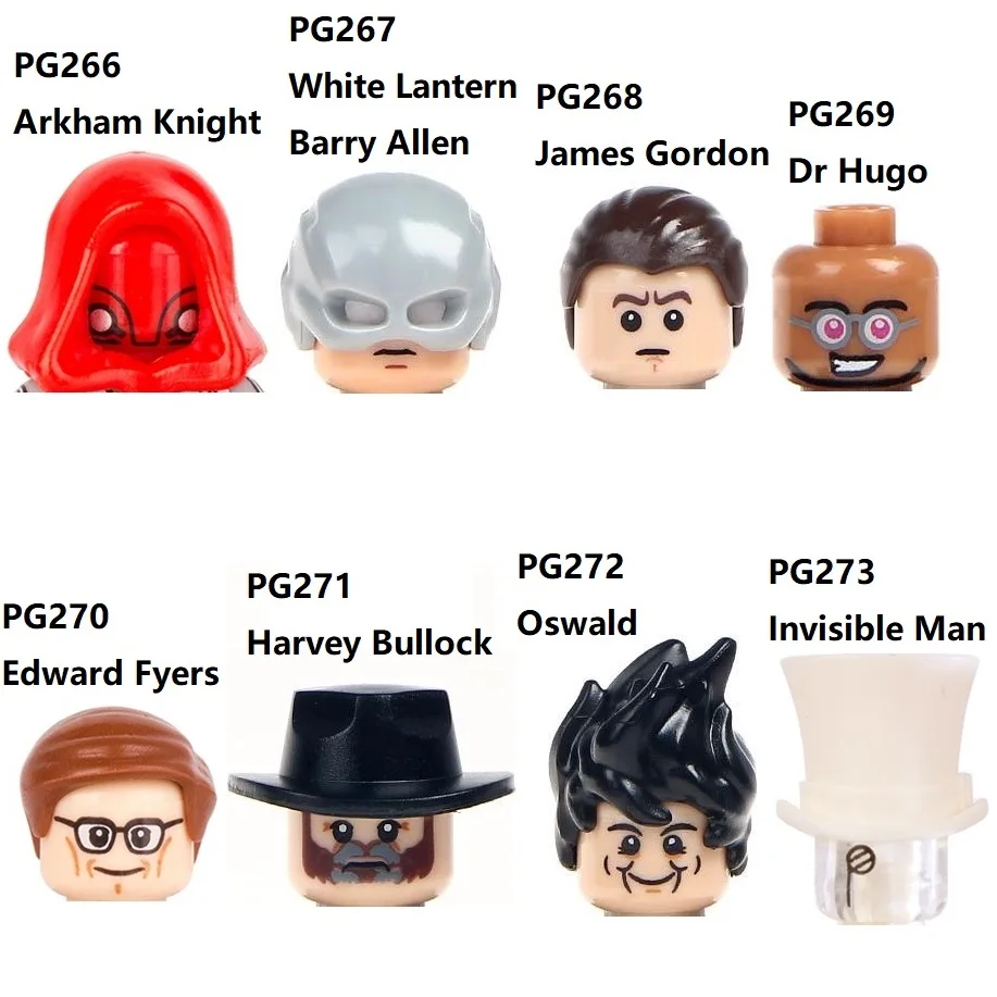 PG8070 Аркхэм рыцарь доктор Хьюго Джеймс Гордон Эдвард фэйерс Харви бульлок строительные блоки мини Экшн-Фигурки игрушки
