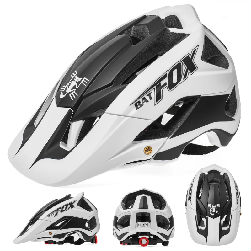BATFOX Bicycle Helmet Matte Green Black Men Women PC Helmets Bike Helmet MTB Mountain Road Bike Integrally Molded Cycling Helmet