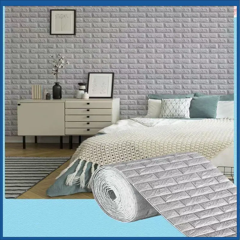 

Самоклеящиеся 3D-обои 10 м, непрерывные водонепроницаемые настенные наклейки с имитацией кирпича, украшение для гостиной, спальни, комнаты, дома