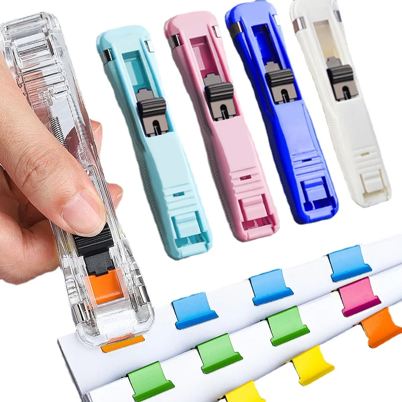 

Transparent Clip Pusher Paper Binder Clip Install Disassemble Tool for Staff Test Paper Fixing Clip Stapler Office Accessories