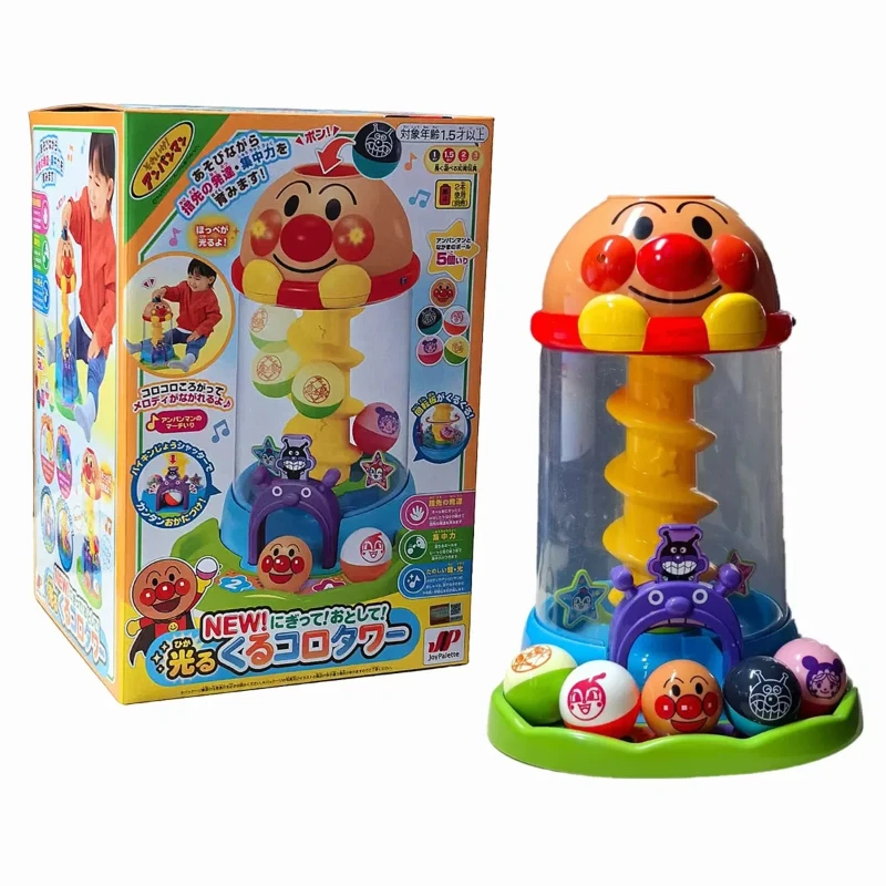 Фото Оригинальная развивающая музыкальная игрушка Bandai Anpanman с вращающейся и катающейся дорожкой для мячей, способствующая улучшению развития мальчиков и девочек. №2