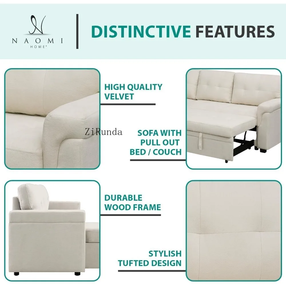 Г-образный диван выдвижной с местом для хранения вещей двусторонние спальные