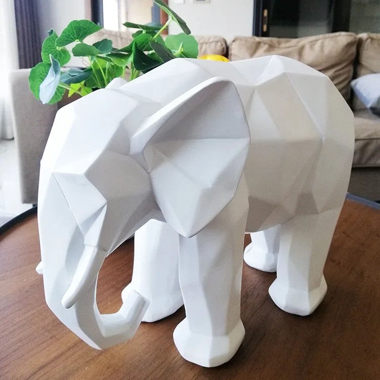 Nordic decoration living room office home decoration geometric elephant resin creative crafts