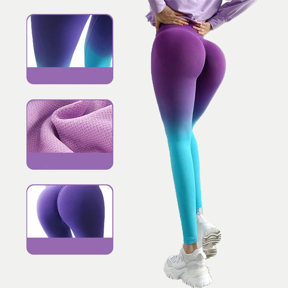 Women Seamless Sports Leggings High Waist Fitness Leggings Push Up Yoga Leggings Gym Clothing Sports Workout Pants Bar Tights