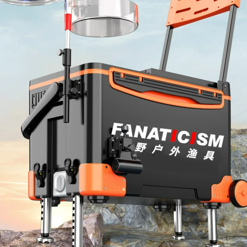 

Новые многофункциональные рыболовные коробки со спинкой и подушкой, ультратонкая коробка для рыболовных снастей, 32 литра, с колесами, рыболовные снасти, аксессуары