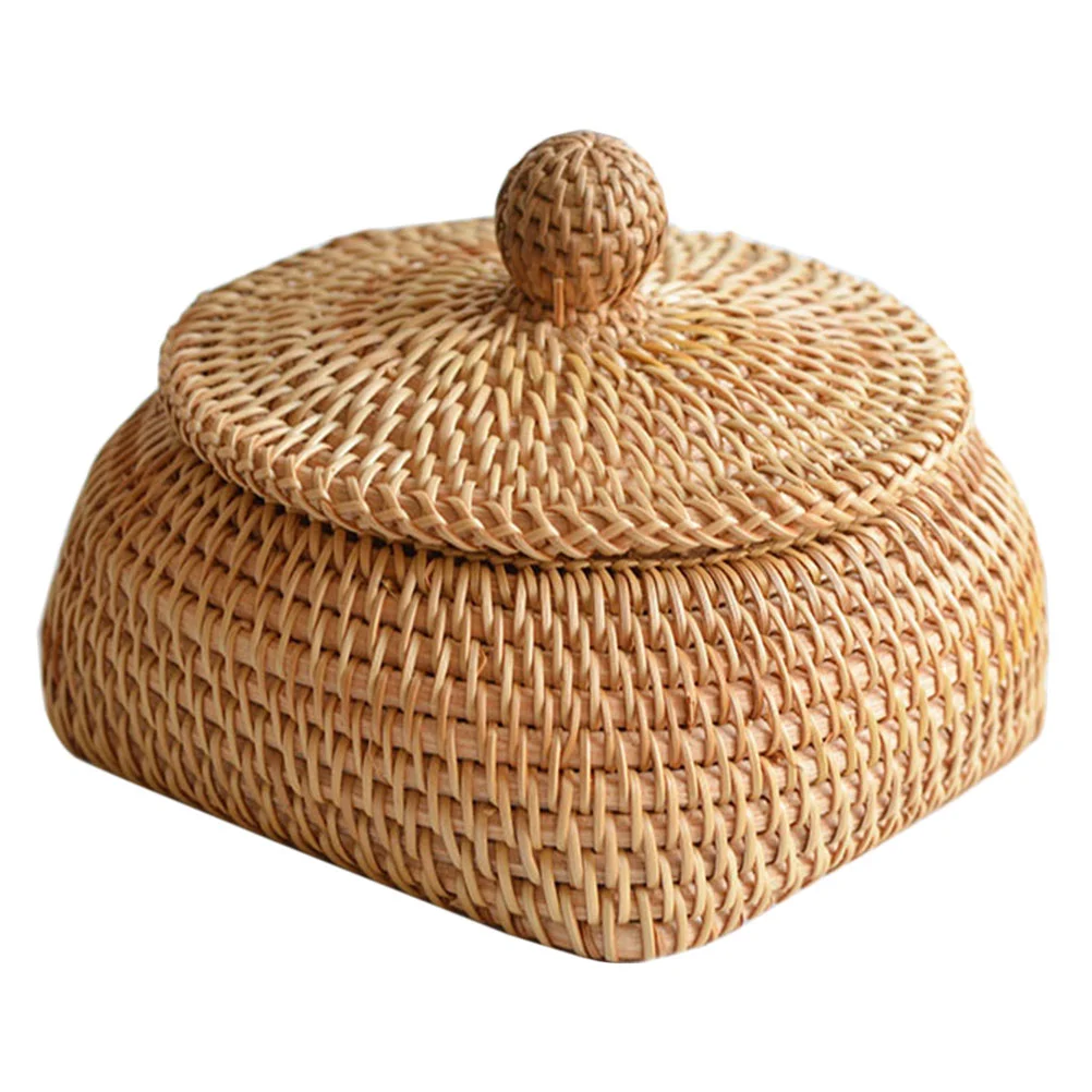 

1Pc Simple TV Controller Basket Sundries Basket Snack Holder (Light Brown)