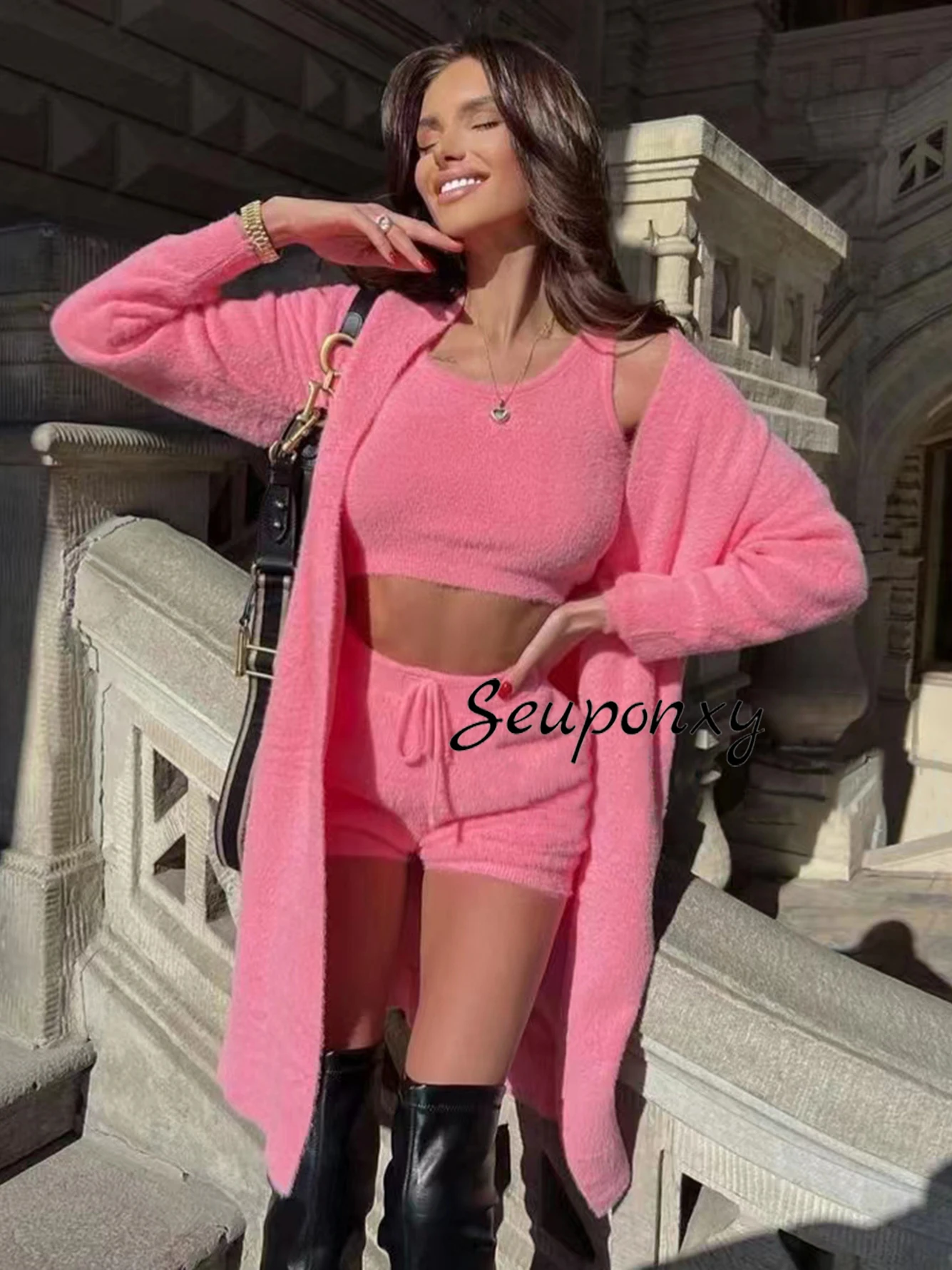 Высококачественный осенне-зимний Новый Модный женский облегающий трикотажный