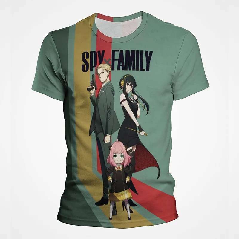 

SPY X FAMILY Men T Shirts Funny Japan Anime New Summer Tees Humor Cute Children Short Sleeve Harajuku Fashion Kids Boy Girl Tops