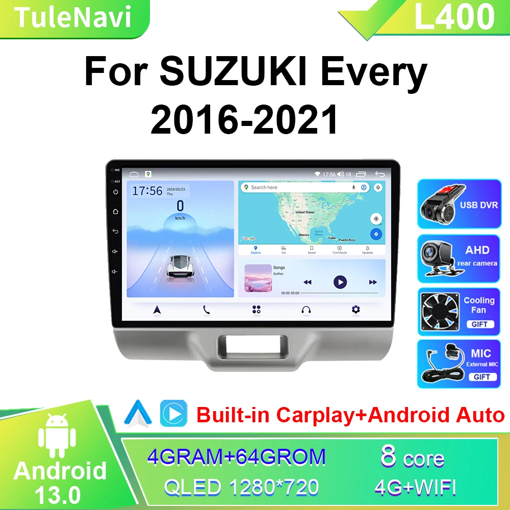 

Для Suzuki Every da17 2016-2021 автомобильный мультимедийный видеостереоплеер GPS-навигация Android Auto Radio Carplay головное устройство