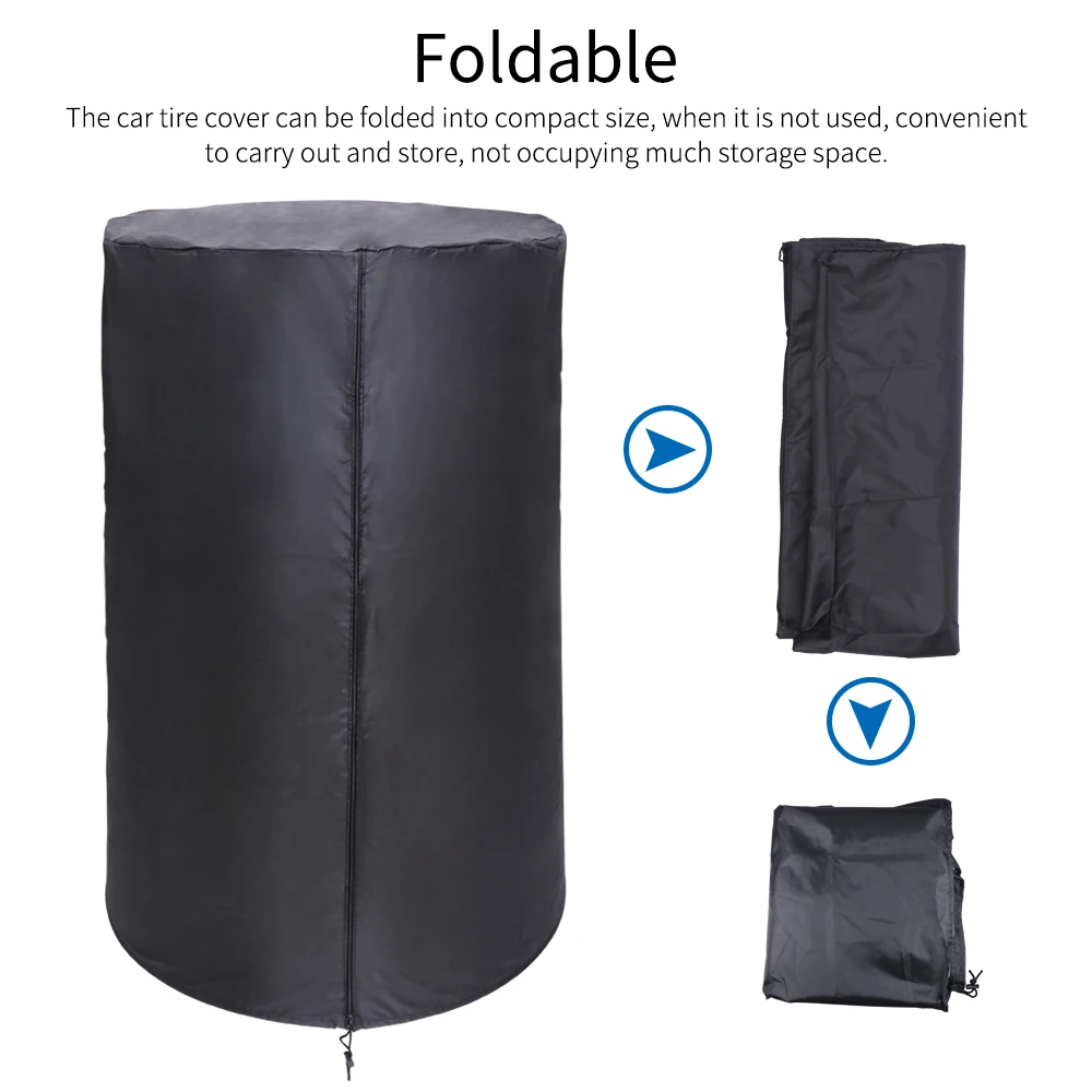 Большой емкости покрытие для автомобильной покрышки 4 шины вместительность L Водонепроницаемая Пыленепроницаемая ткань для вождения Легковые шины Защитная крышка