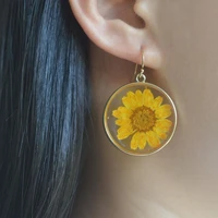 fashion transparent resin daisy elegant womens earrings bohemian geometric gold jewelry gift