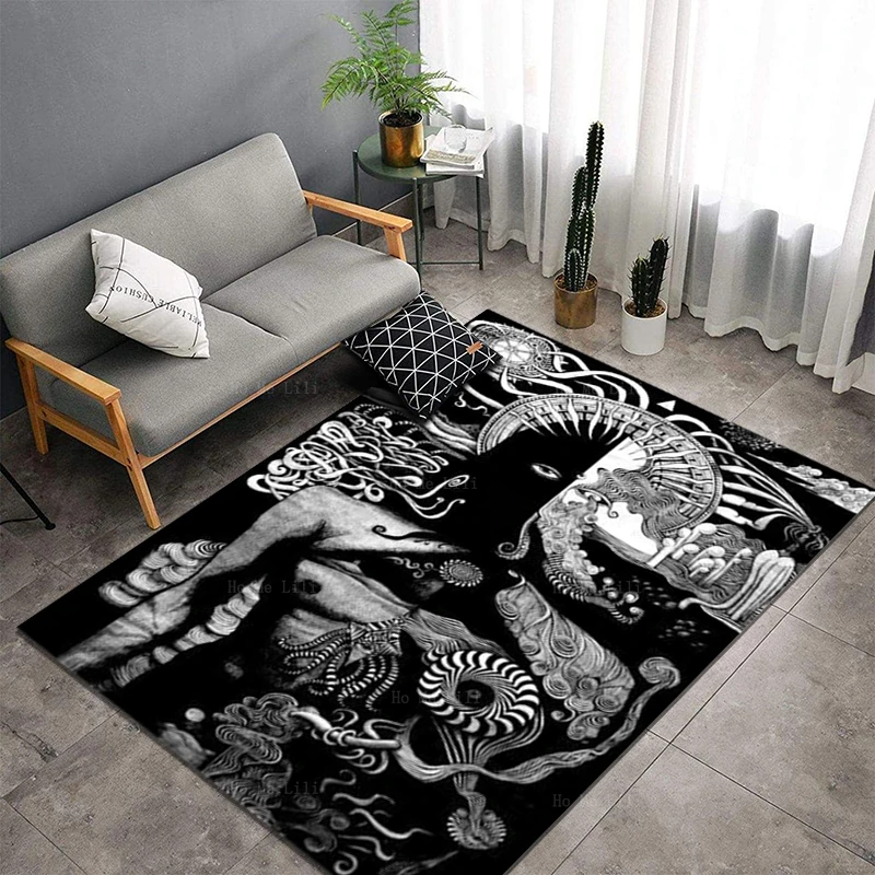 

Psychadelic Surreal Art Unique Tattoos Feathered Serpent Ancient Mayan Mythology Carpet By Ho Me Lili For Home Floor Decor