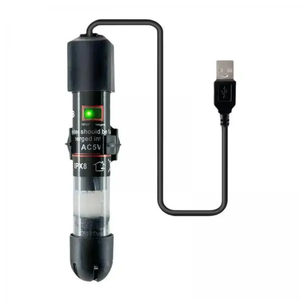 Фото Мини-нагреватель для аквариума, стеклянный, погружной, с питанием от USB, автоматический, с постоянной температурой, 10 Вт, для нано-аквариумов, черепах и гидропонных систем. №2