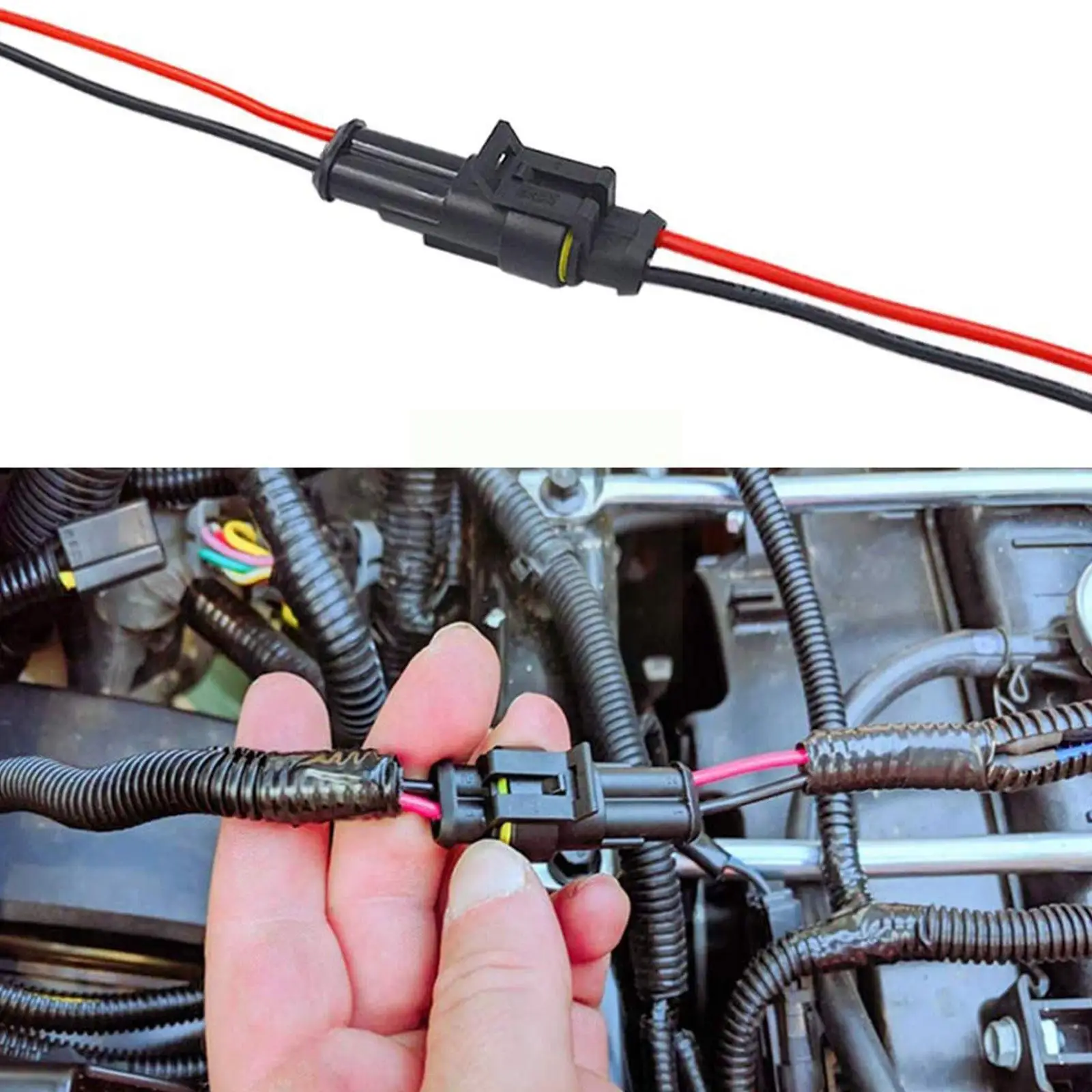 

10pcs 5 Pairs Waterproof Automotive Male Female Electrical Connectors Plug 2-Pin Way With Wire For Car Motorcycle Scooter M Z1N1