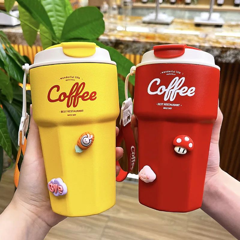 

High Beauty Frosted Insulation Cup, Cute, Simple, Portable Coffee Cup, Male Car Ride, High-end Cold and Warm Cup, Summer