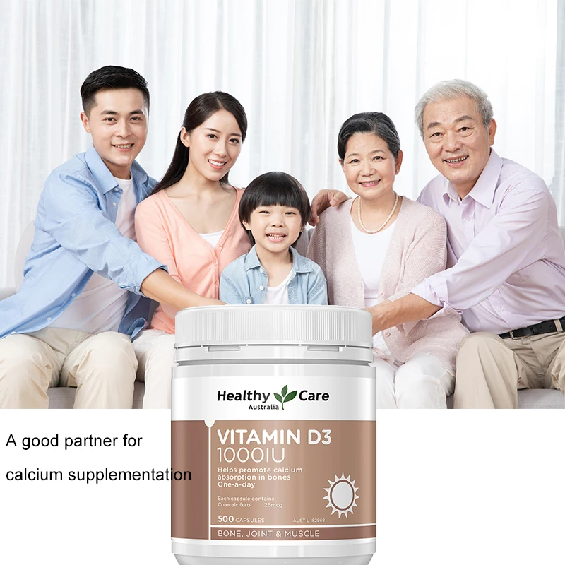 

500 Pills Healthy Care Vitamin d3 Soft Capsule Children Adult Middle Old Age Calcium Supplement to Protect Bones Teeth