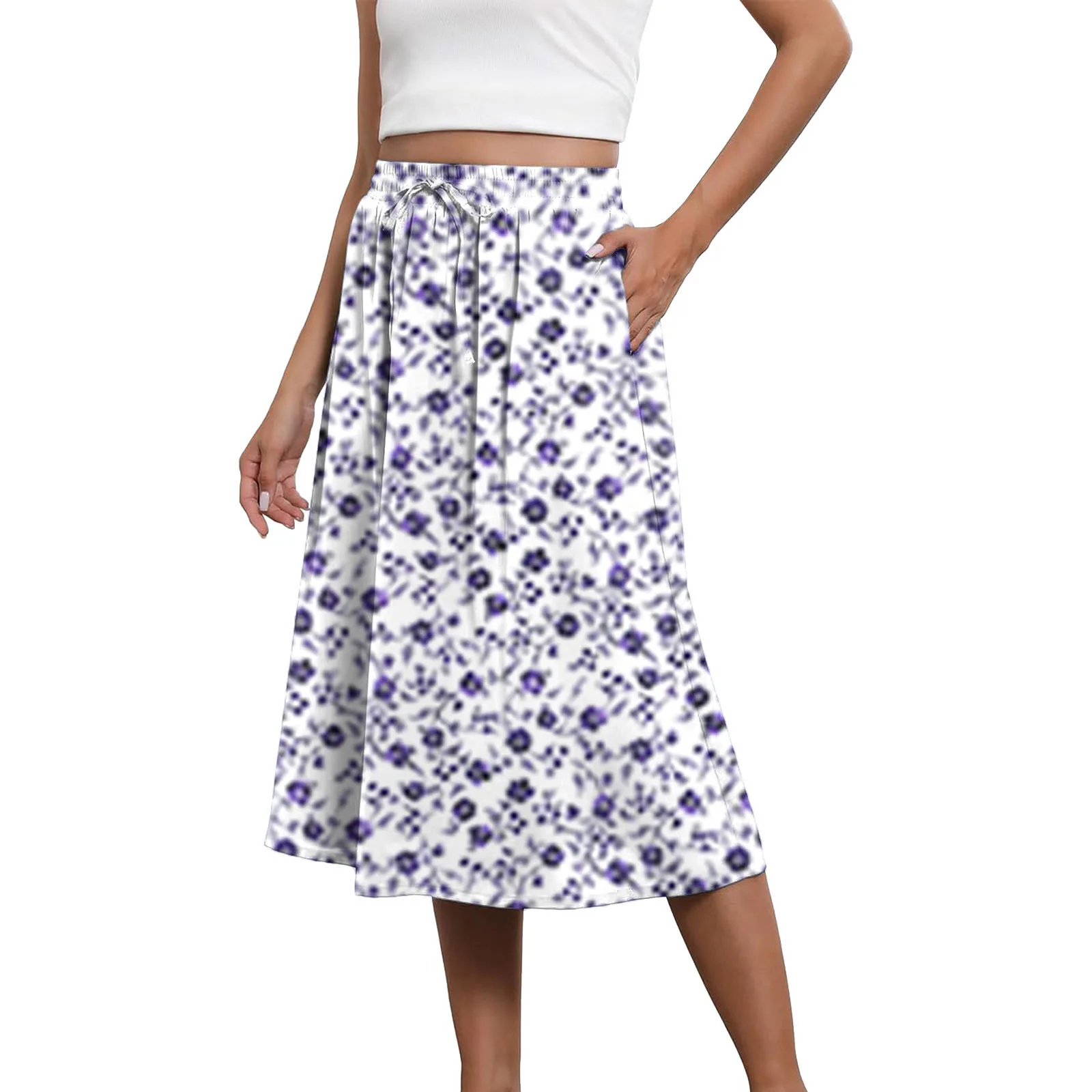 Винтажная полуюбка с цветочным принтом Prairie Chic высокой эластичной резинкой на