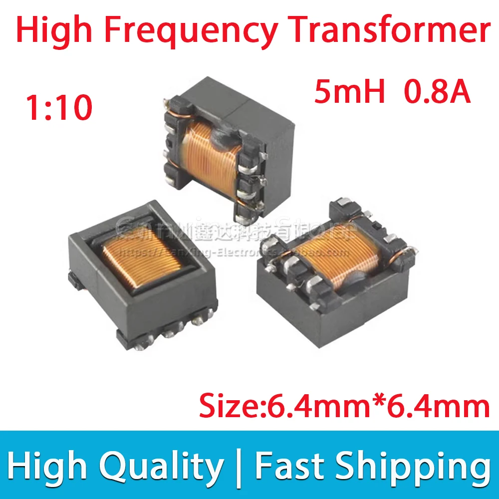 

5/10pcs SMD 5mH High Frequency Signal Transformer for Flash Light Flashing Lamp EE5.0 Turns Ratio 1:10 Isolation EE0504S